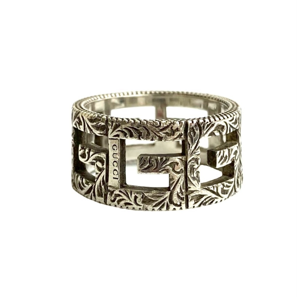 GUCCI Square G Arabesque Sterling Silver 925 Ring for Men and Women, 72174 - Picture 4 of 6
